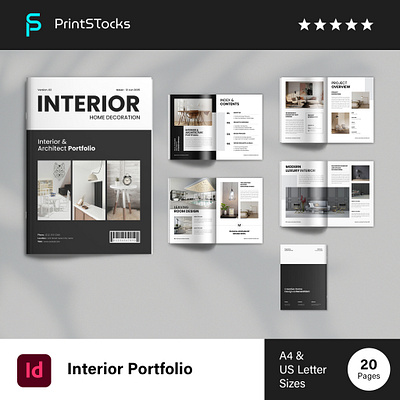 Interior Design Portfolio Template architect architecture branding brochure business business brochure catalog clean company brochure creative creative proposal design graphic design home decor interior design magazine minimal print product social media