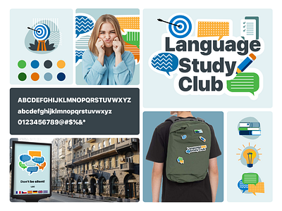 Language school branding branding design graphic design illustration linguist logo school club vector