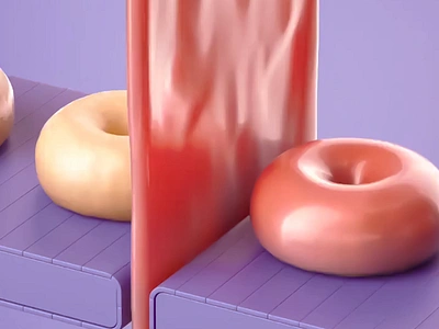 Donut glazing 3D animation 3d 3d animation 3d artwork 3d composition 3d modeling 3d movement 3d video 3d visual animated video animation bakery dessert donut donut factory donut glazing donut shop donut video food motion graphics pink glazing