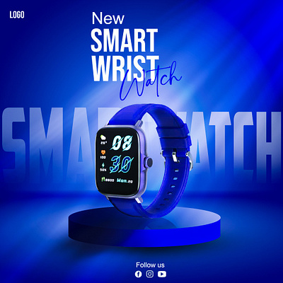 Smart Watch Poster Design adobe photoshop animation branding graphic design logo poster ui vector