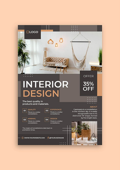 INTERIOR DESIGN FLYER FOR YOU bifold design business flyer checklist design graphic design illustrations interior design flyer menu card sell sheet design social media post trifold design vist card