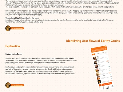 Earthy Grains App Design design kamini 23 ui web