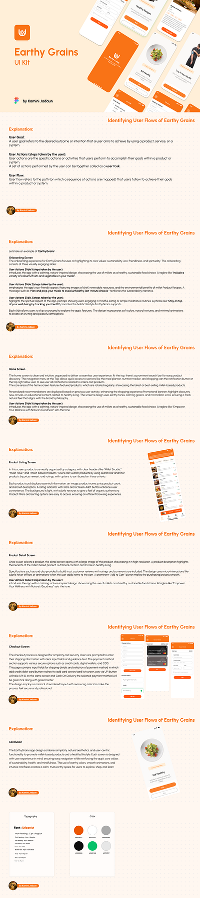 Earthy Grains App Design design kamini 23 ui web