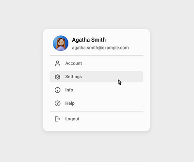 Simple Dropdown Menu account app design figma menu ui ui design