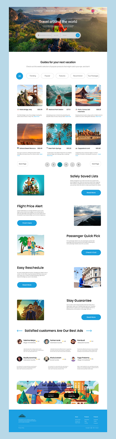 Travel Agency Website design ui