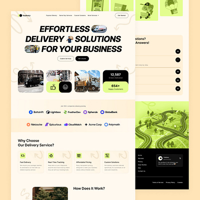 Youlivery - Landing Page brand business button cream cta delivery design faq footer graphic landing page minimalist modern section service statistics ui ui design ux web design