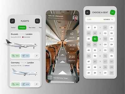 FlyMate - Ticket Purchase App app design mobile shots ui uiux