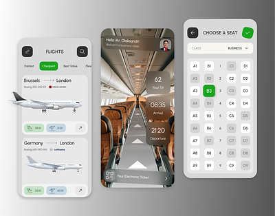 FlyMate - Ticket Purchase App app design mobile shots ui uiux