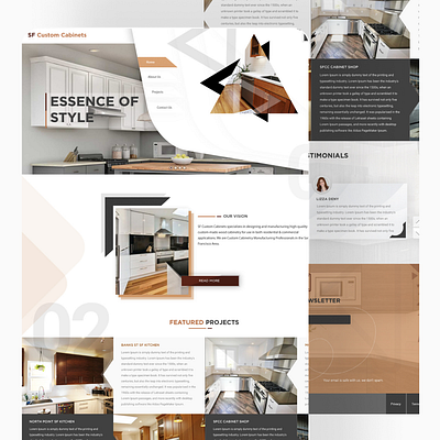 Wood Cabinets - Landing Pages branding cabinet design flat kitchen kitchen website landing page ui web application website