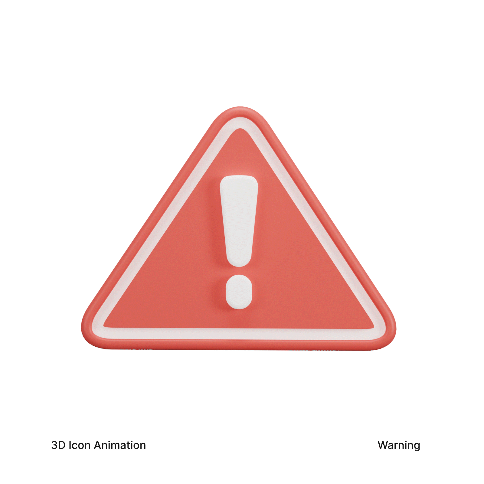 Warning 3D Icon Animation 3d icon animation design error illustration illustration ux ui warning