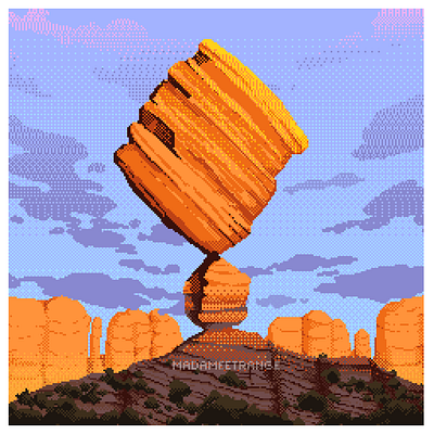 Balance 2d aseprite gameart nature pixelart rock