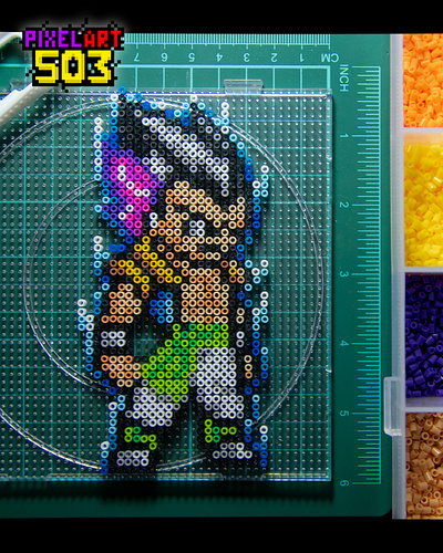 Gotenks 16bit beads illustration pixelart