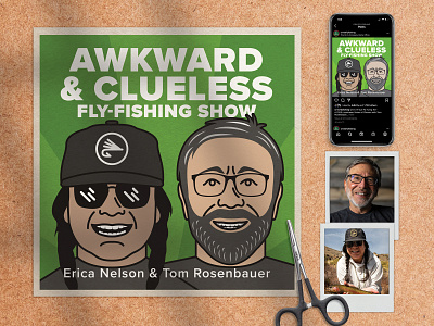 The Awkward & Clueless Fly-Fishing Podcast branding fly fishing graphic design illustration orvis podcast