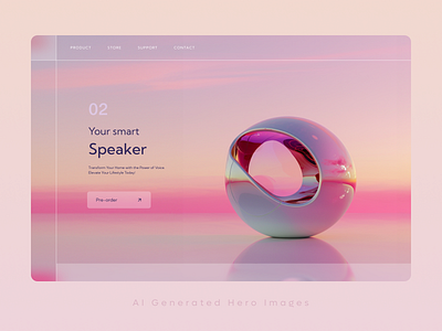 Modern Tech Speaker ai generated ideas ai ui design inspiration furturistic ui futuristicui gradientdesign graphic design luxury ui minimal ui pink gradient designs productlandingpage techdesign ui