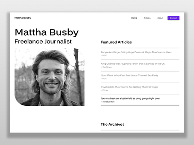 Journalist Blog Portfolio Link Alternative Landing Page Website artist author blog branding design graphic design illustration journalist landing page logo portfolio typography ui user experience ux vector visual identity web design website writer