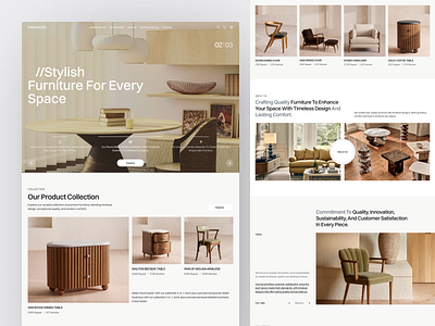 Paranora - Furniture Landing Page architecture chair decor e commerce ecommerce furniture interior landing page online shop product shop shopify sofa store table ui ui design ux web design website