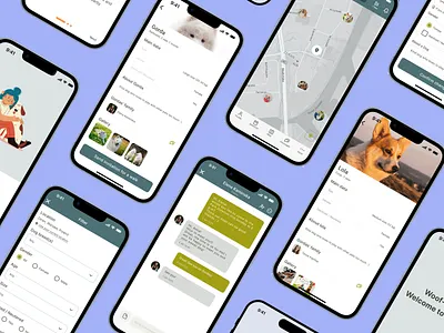 Mobile Application for Connecting Dog Owners ios mobile ui