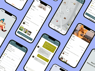 Mobile Application for Connecting Dog Owners ios mobile ui