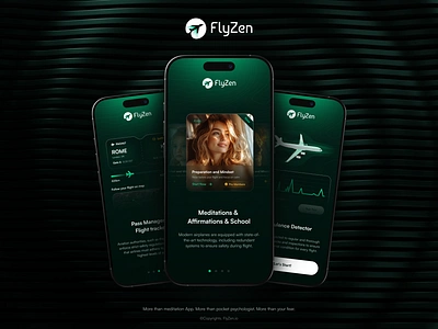 FlyZen App air calm flight fly meditation mobile mobile app plane ui uiux