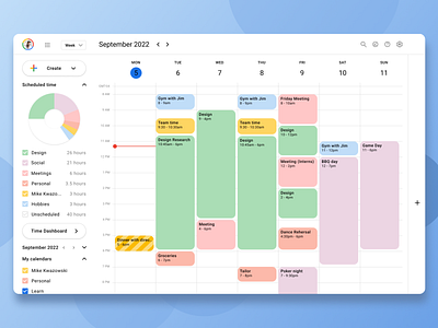 Google Calendar Redesign: Time Tracking & Event Management calendar google planner redesign schedule track time user experience