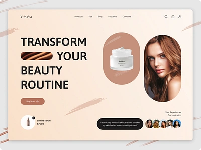 Landing Page for a Cosmetic Brand brand cosmetics cream design skin ui web webdesign