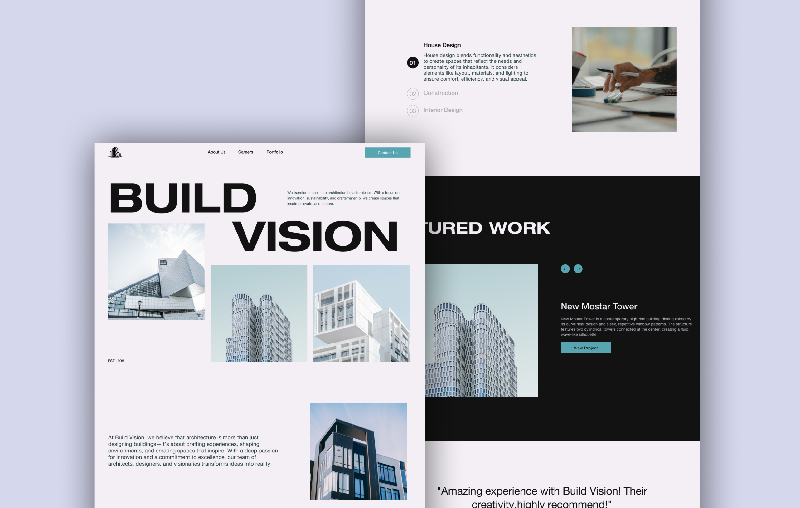 Architectural & Construction company - Landing page architectural construction hero hero section landing page web design