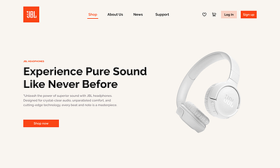 Exploration for JBL Headphones shop - Hero section headphones hero hero section home shop web design