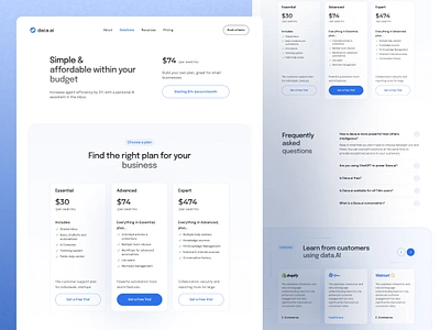 Pricing Page - SaaS Website Design ai homepage ai saas website chatbot landing page conversational ai website landing page price card price compare pricing page saas landing page saas website design uiux