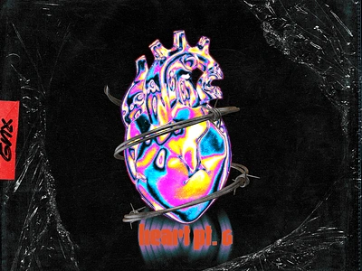 heart pt. 6 artwork chrome gradient graphic design heart pt. 6 kendrick lamar music newwave photoshop