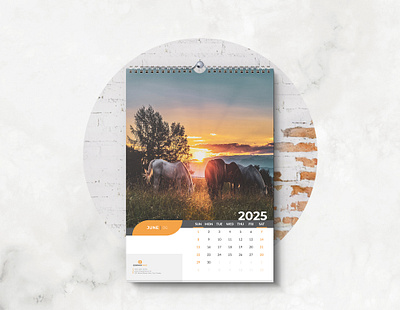 Wall Calendar 2025 agency branding business calendar corporate creative decor design digital graphic design logo marketing monday month office photo print printable printed professional