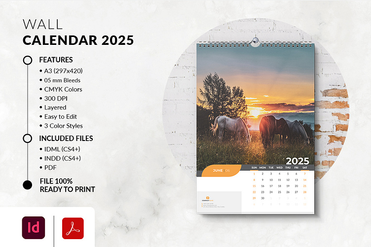 Wall Calendar 2025 by MstArtwork on Dribbble