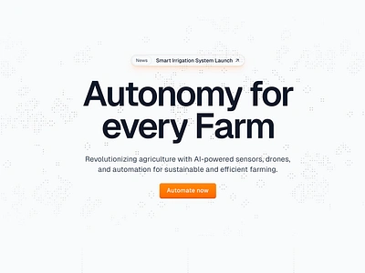 Hero Section autonomy dots hero hero section landing page marketing orange button robotics ui