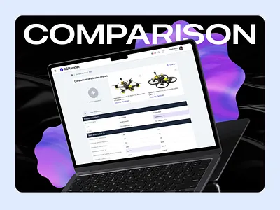 Drone Showdown: Compare Specs, Features, and Pricing animation comparison design drone drone comparison mockup modern ui product research scroll smart shopping table table view tech specs ui ui design ux ux design visual design web design website