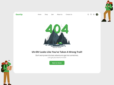 404 Error Page 404errorpage errorpagedesign minimaldesign outdoorgear uiux webdesign