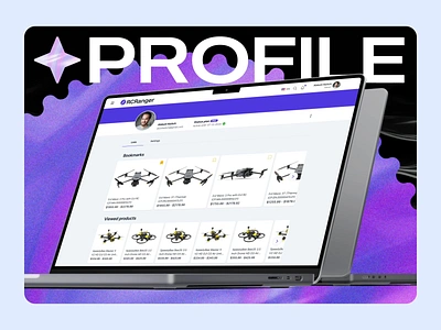 Updated Profile Design for a Smoother Experience 3d illustrations account settings aerial animation bookmarks drone fly modern ux personalization profile page saved items scroll ui design ui visual design user interface user profile ux design ux redesign web design website