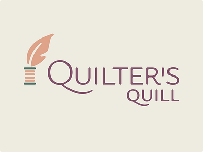 Quilter's Quill apostrophe feather logo quill quilt quilter spool thread