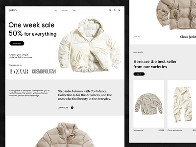 E-commerce | Clothing clothing e commerce ecom fashion fashion brand landing page marketplace online shopping shopify ui ux ui website