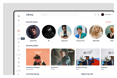 Web App Music Player dashboard figma music music app music player product design ui uiux web app web design