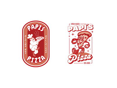 Papi's Pizza logo designs (unused) brand branding graphic design illustration logo logo design logo designer pizza pizza brand pizza branding typography