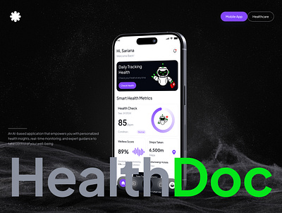 HealthDoc - Health Care App ai ai app ai medical care appoiment clean digital health doctor health health care health care app healthy healthy app hospital medical tracking tranding ui uiux ux web design