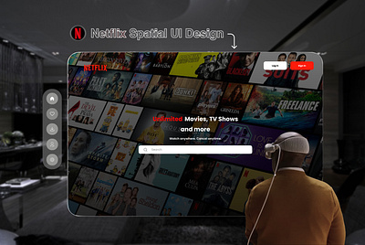 Netflix (Spatial UI Design) app design apple design conceptual design netflix product design spatial design ui user interface web app