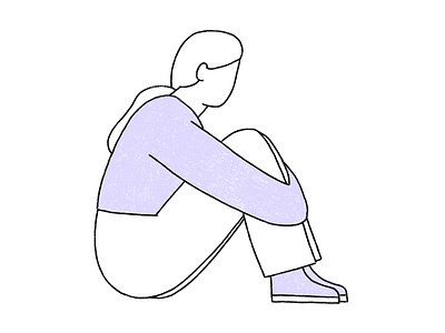 Courtney – Character Illustration for The Pudding character depression illustration linedrawing minimal sad simple