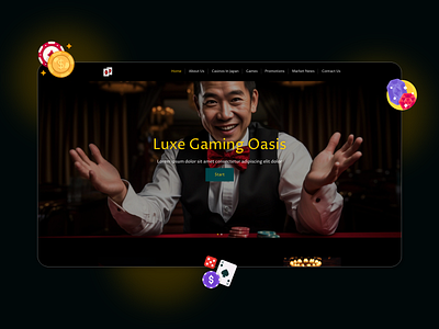 Casino World design illustration typography ui ux web