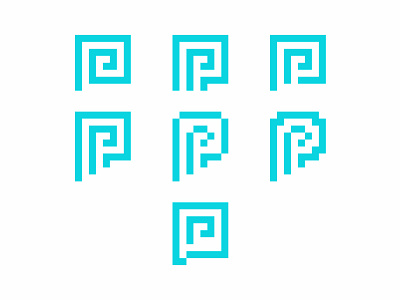 Pixel Path, a P letter mark / PP monogram logo design 8 bit 8bit bioinformatics biology biomedical biomedicine biotech letter mark monogram lineart logo logo design medical medicine p path pixel pp research tech technology