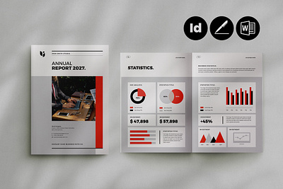 Annual Report Template annual report architecture branding brochure canva company profile design docx graphic design indesign microsoft word portfolio template