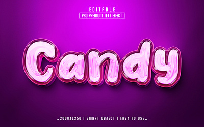 Candy Editable PSD Text Effect Style 3d action branding candy candy effect candy psd text effect style candy text editable graphic design logo psd psd effect psd text style