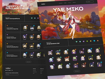 Genshin Lab - Genshin Content android builds character figma game genshin genshin impact graphic graphic design ios pc game ui ui design user interface ux web ui website website ui website ui design