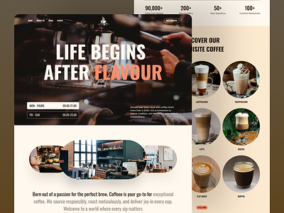 Caffeee Coffee Shop cafe website caffee caffee website coffee coffee landing page coffee shop coffee website design landing page web web design webdesign