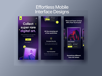 NFT Marketplace - Mobile App Design ui