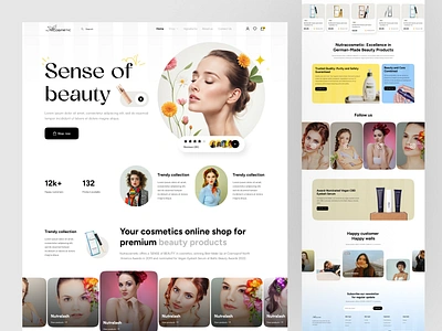 Elegant Beauty Shop Website Design 2024 beauty beautyshop cart cosmetic ecommerce ecommerce website minimal product trendy ui uidesign uiux ux uxdesign web webdesign